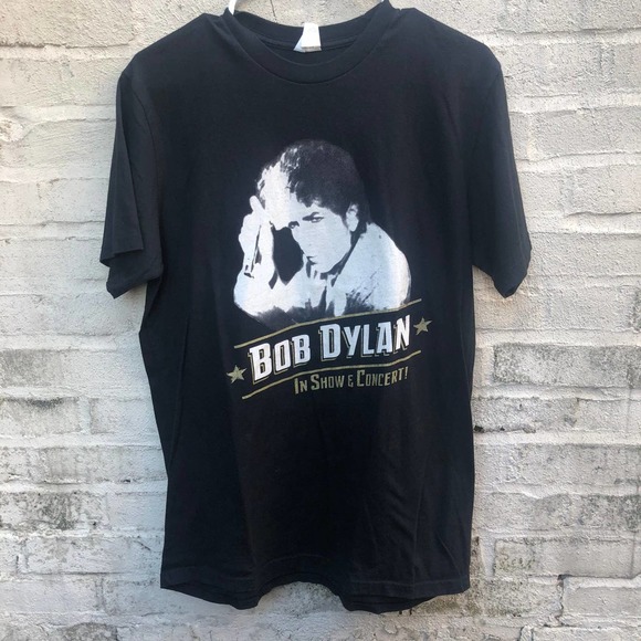 vintage 90’s BOB DYLAN In Show & Concert! double sided graphic tee shirt MEDIUM - Picture 2 of 4